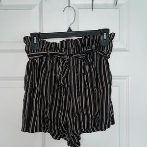 Stripped Paper Bag Shorts